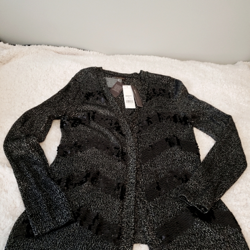 Black and black sequeens cardigan